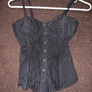 Lace black corset style top size extra small